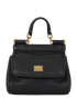 Mini Sicily, &pound;495, Handbags, Black, Leather, Front view